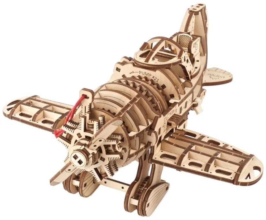Ugears 3D mechanické puzzle Lietadlo Mad Hornet 354 ks