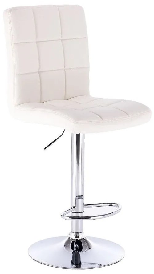 LuxuryForm DESIGN Barová stolička TOLEDO na striebornom tanieri - biela