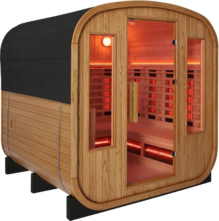 BPS-koupelny Záhradná kombinovaná sudová sauna 2v1 HYD-4767 - Infrasauna + fínska sauna 200x200, 4-6 osôb