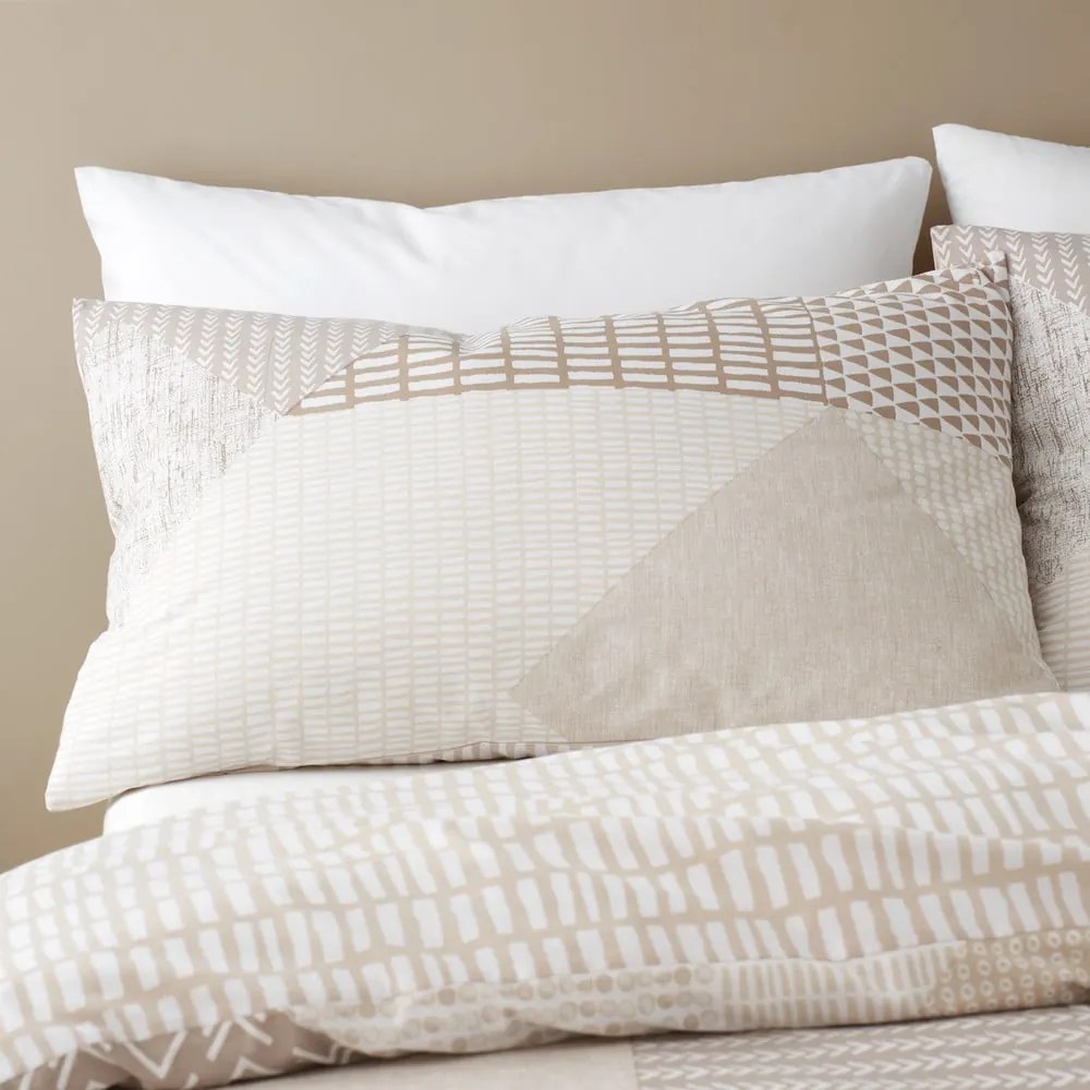 Béžové obliečky na dvojlôžko/predĺžené 230x220 cm Larsson Geo – Catherine Lansfield