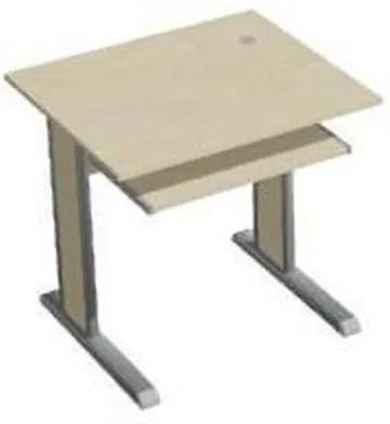 PC stôl Ergo s výsuvnou doskou na klávesnicu, 80 x 70 x 75 cm, rovné vyhotovenie, javor jersey