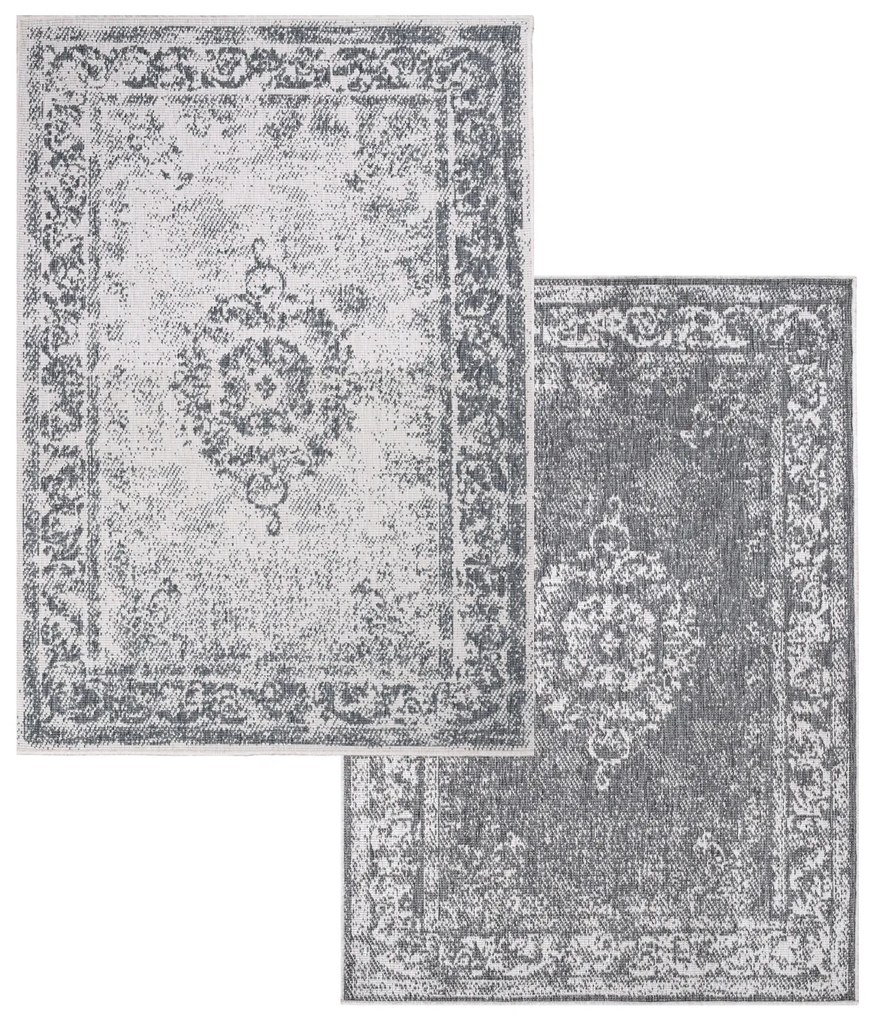 Dekorstudio Obojstranný koberec na terasu DuoRug 5577 - sivý Rozmer koberca: 200x290cm