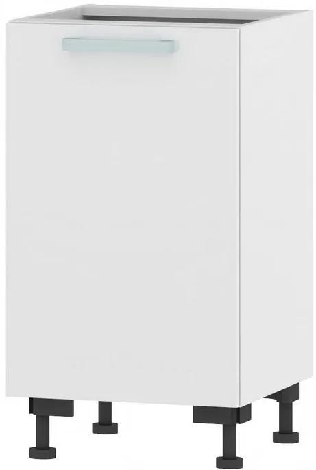 Dolná kuchynská skrinka One ES45, ľavá, biely lesk, šírka 45 cm