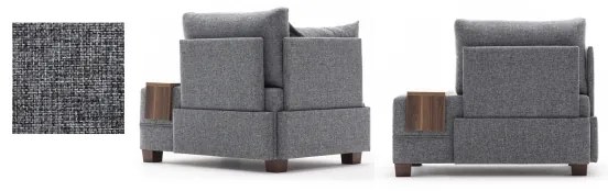 Ľavé rohové kreslo TULA, šedé