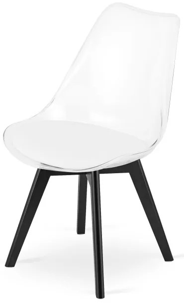 Set štyroch jedálenských stoličiek MARK priesvitný - čierne nohy (4 ks)