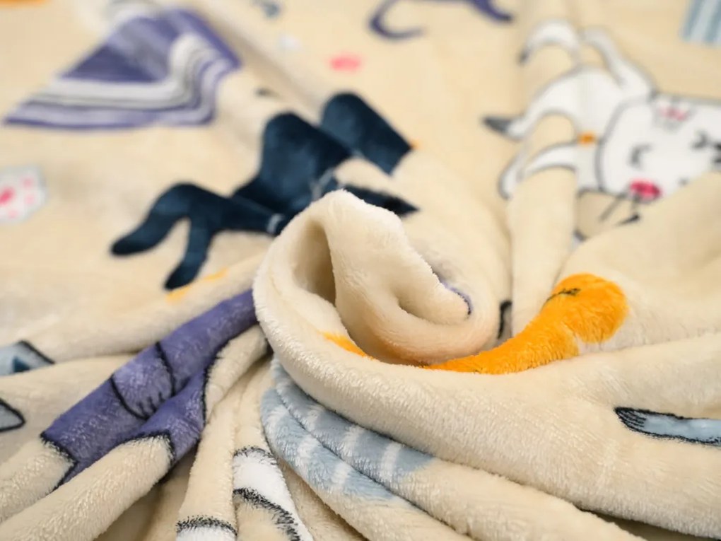 Sada mikroplyšových obliečok PURRSLEEP béžové + obliečka mikroplyš SOFT 90x200 cm biele, jednolôžko