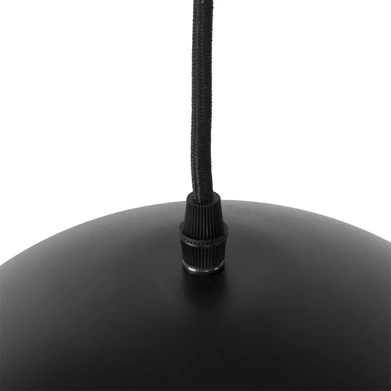 Priemyselné závesné svietidlo čierne so zlatom 3-svetlo - Magnax