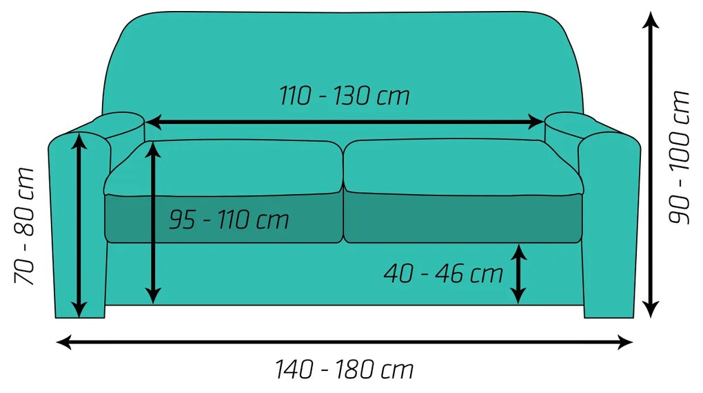 4Home Multielastický poťah na dvojkreslo Comfort sivá, 140 - 180 cm