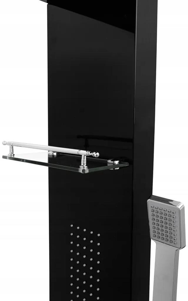 Sprchový panel TOLEDO 4v1 - s výtokom do vane - čierny matný