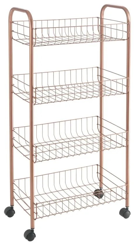 Kovový pojazdný regál v medenej farbe 41x84 cm Ascona – Metaltex