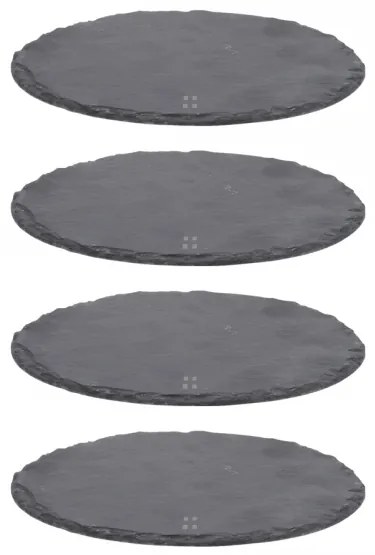 Lunasol - Bridlicový podnos 9 cm okrúhly malý set 4 ks - Flow (593153)