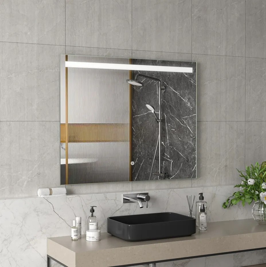 Erga Scarlet, obdĺžnikové LED zrkadlo 100x80cm, 690 lm, predné osvetlenie, ERG-V01-128-1080-00
