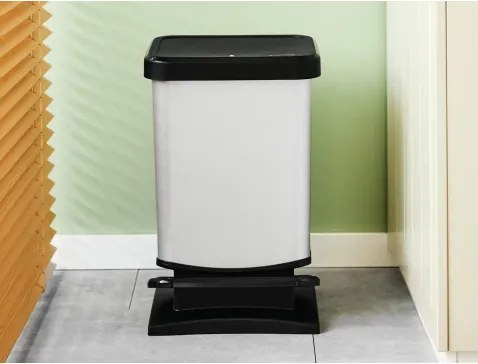 Odpadkový kôš Paso 20 l, strieborný%