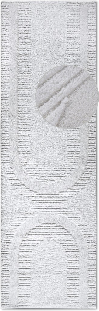 Behúň Gallery 106089 Cream z kolekcie Elle, 80x240, biela, obývacia izba, ELLE Decoration