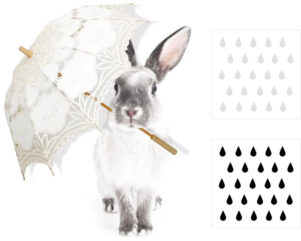 Dekornik Samolepka - zajačik Harry s dáždnikom - S