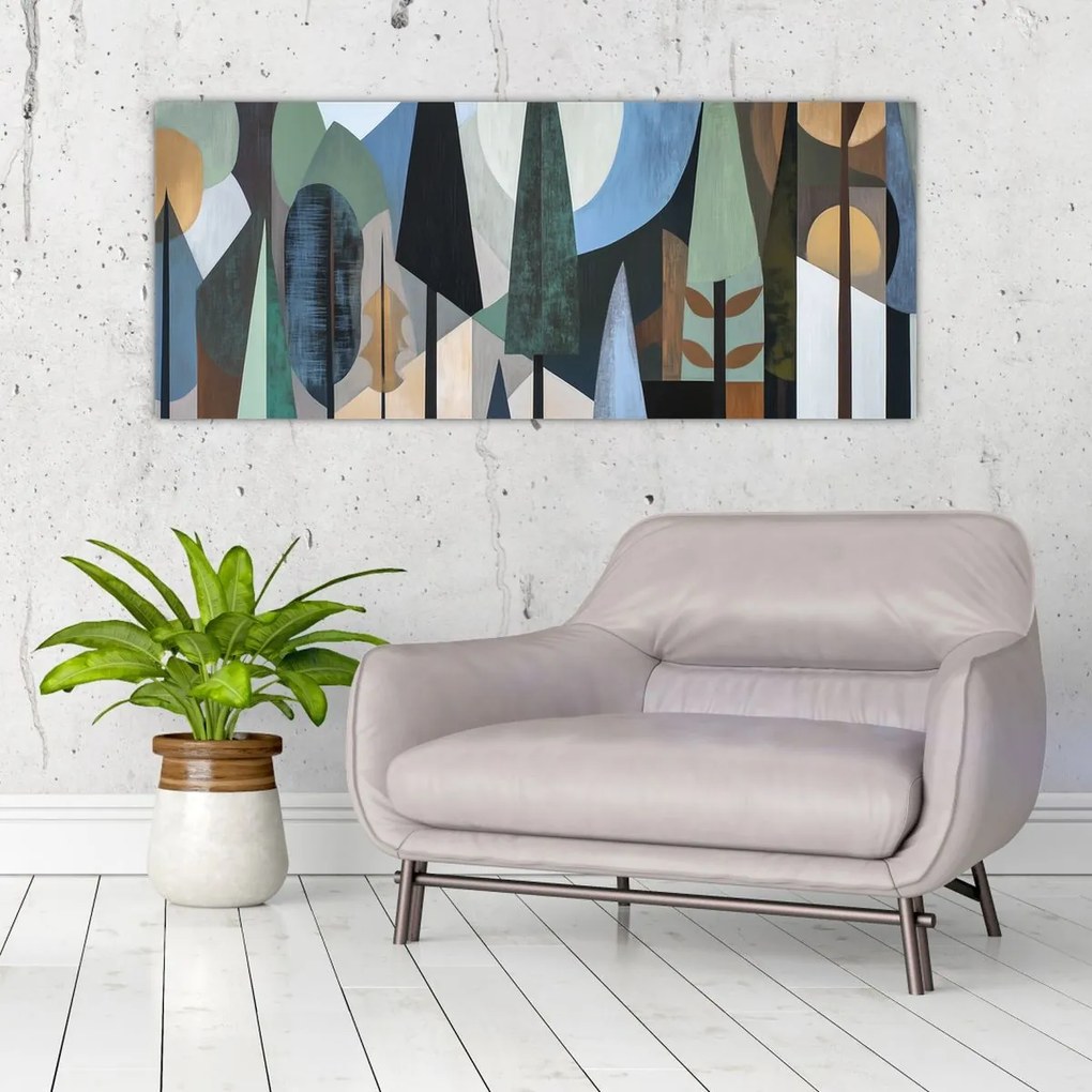 Obraz - Prírodná geometrická abstrakcia II. (120x50 cm)