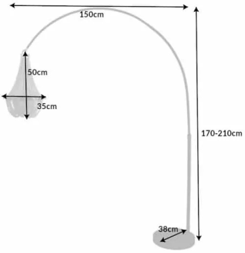 Stojanová lampa Royal 189-204cm strieborná