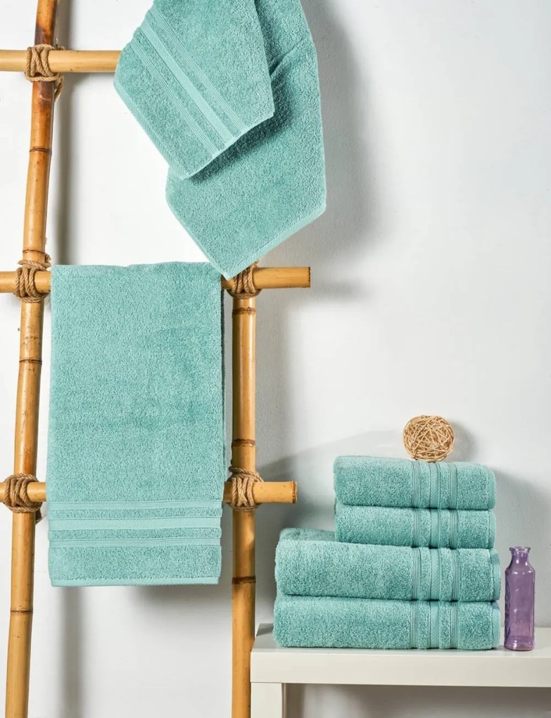 Sada 2 kusov bavlnenej osušky a uteráka San Diago mentolová EMI