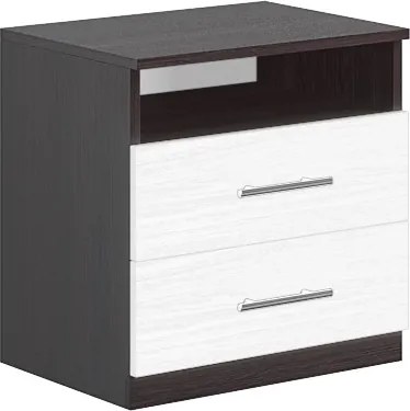 Nočný stolík STANA, biele drevo-wenge