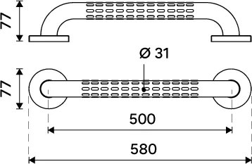 Nimco Nerezové madlo rovné 500 mm - BM 9050-10
