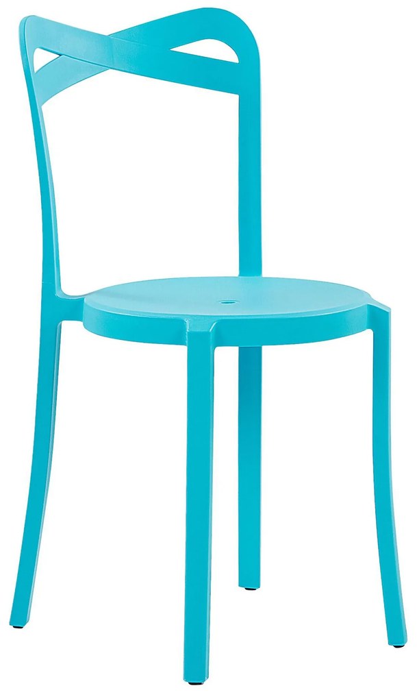 Záhradná súprava stola a 4 stoličiek biela/modrá SERSALE / CAMOGLI Beliani