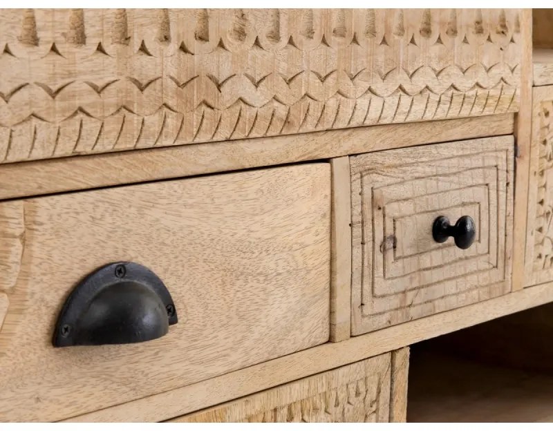 furniture-nabytek.cz - Masívna skrinka pod umývadlo Laos z mangoového dreva, lakovaná, prírodná farba – 146×50×76 cm