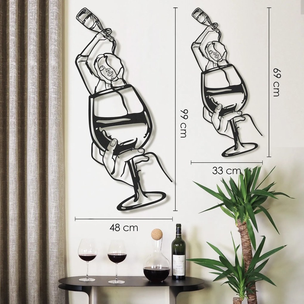 Glass of Wine Girl Line Art- APT749 M