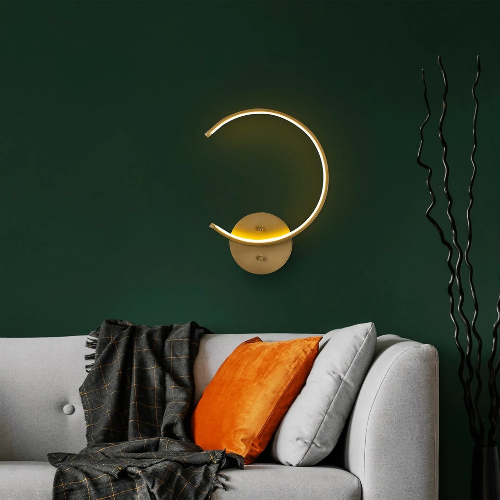 Nástěnné LED svítidlo Moon zlaté