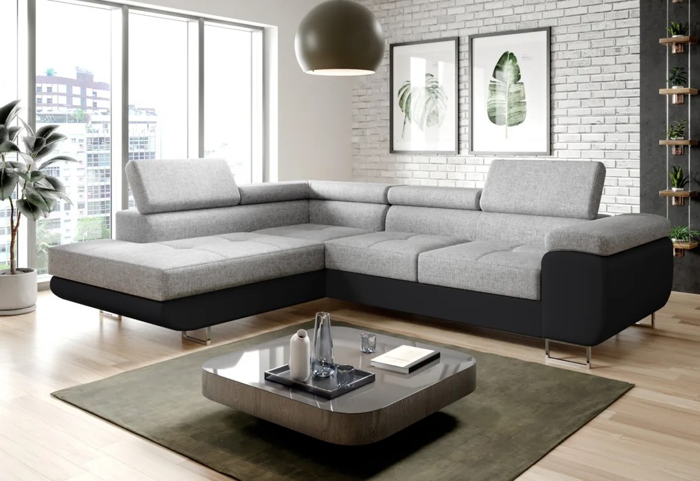 Rohová sedacia súprava SELVA, 275x90x202, sawana 14/soft 17, pravá