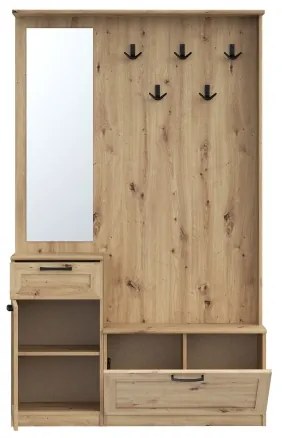 Predsieňová stena so zrkadlom KAVI dub artisan