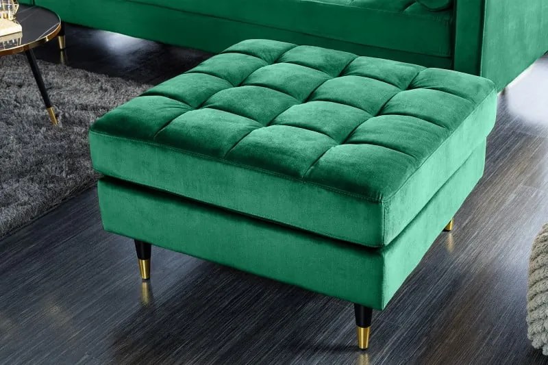 Taburetka Velvet Cozy 80cm smaragdovo zelená zamat