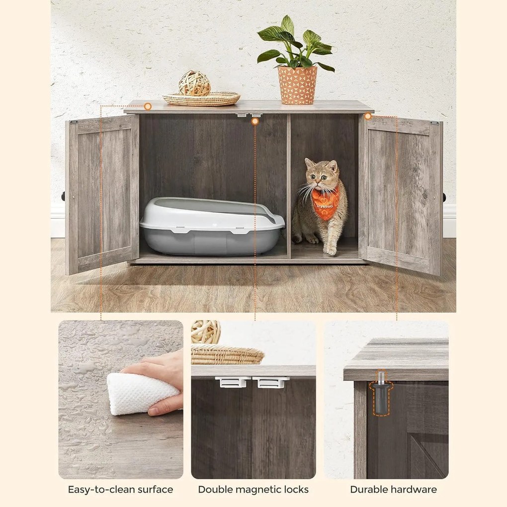 Podstielka pre mačky, skrinka na toaletu pre mačky, greige
