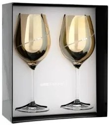 Dekorant Svadobné poháre na červené víno Silhouette City Amber s kryštálmi Swarovski 470 ml 2KS