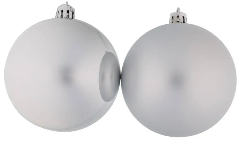 DECOLED Plastové koule, prům. 8 cm, stříbrné, 12x lesklá, 12x matná