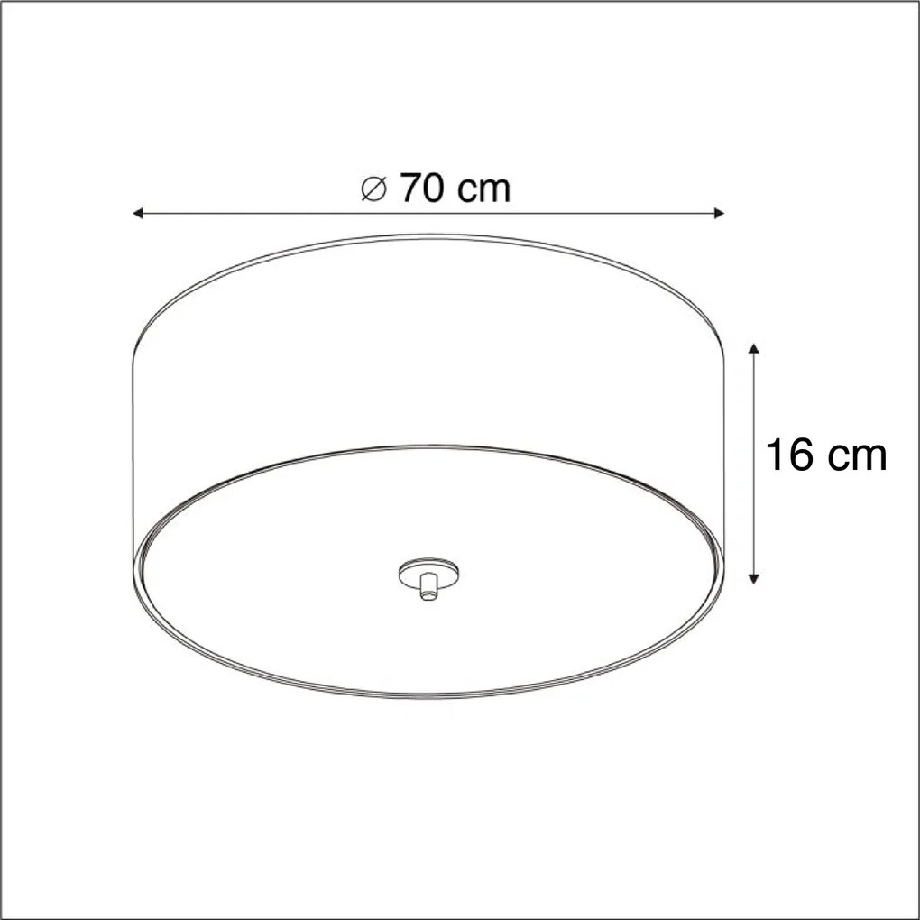 Inteligentné stropné svietidlo taupe 70 cm vrátane 6 WiFi žiaroviek A60 - Drum Jute