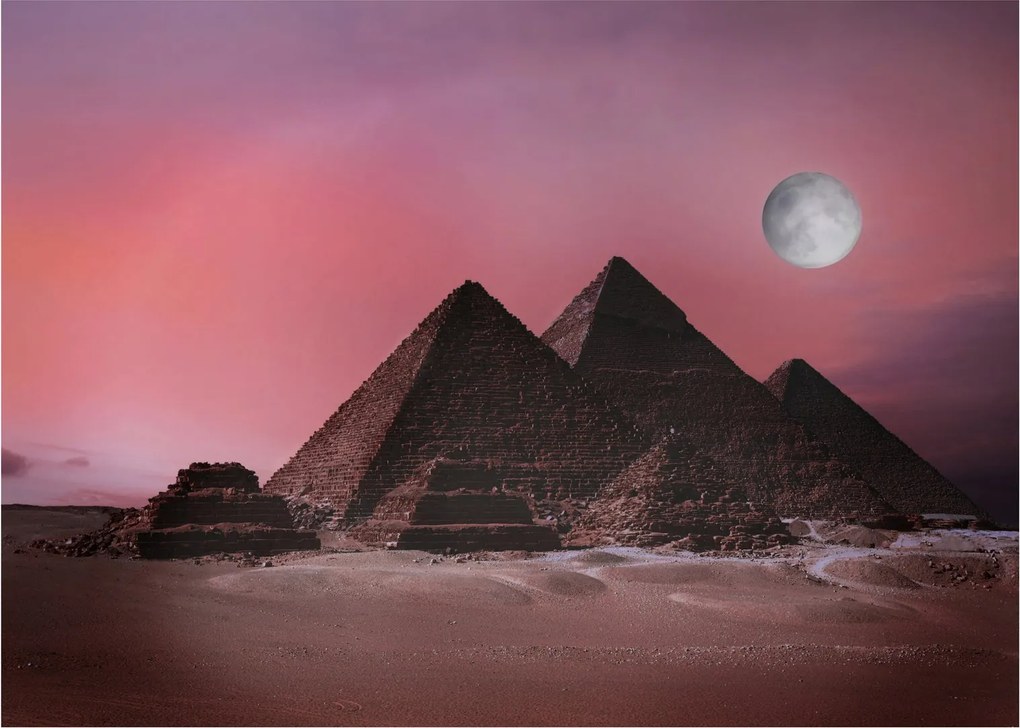 Sklenený obraz - Pyramídy Giza, Egypt (70x50 cm)