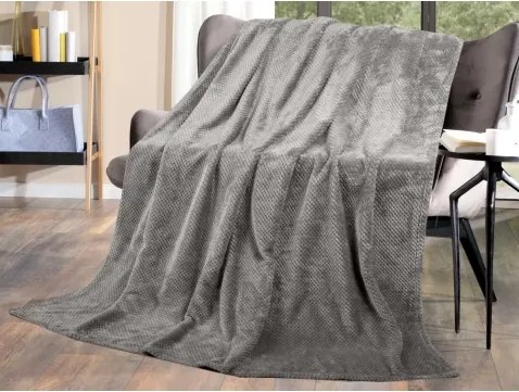 Flanelová deka Cashmere Dots 220x240 cm, šedá%