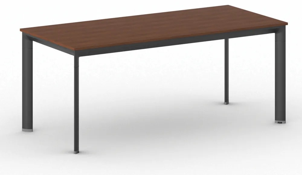 Rokovací kancelársky stôl PRIMO INVITATION, 180x80 cm, čierna podnož, čerešňa