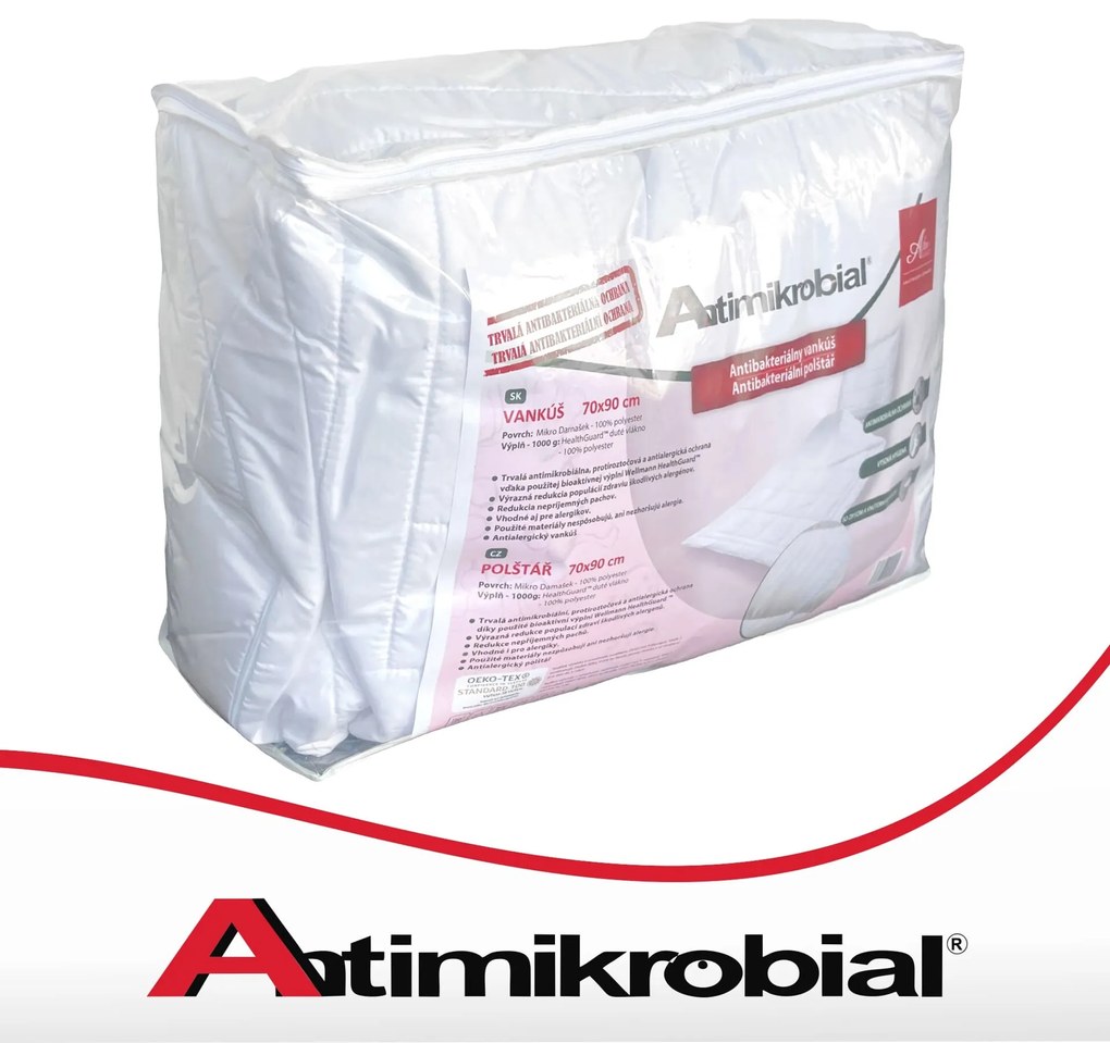 Áčko Ružomberok | Antibakteriálny vankúš Antimikrobial 70x90, Vyberte rozmer 50 x 70 cm