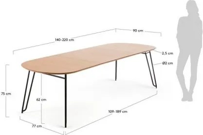 NOVAC oválny jedálenský stôl v 2 veľkostiach 140 x 90 cm