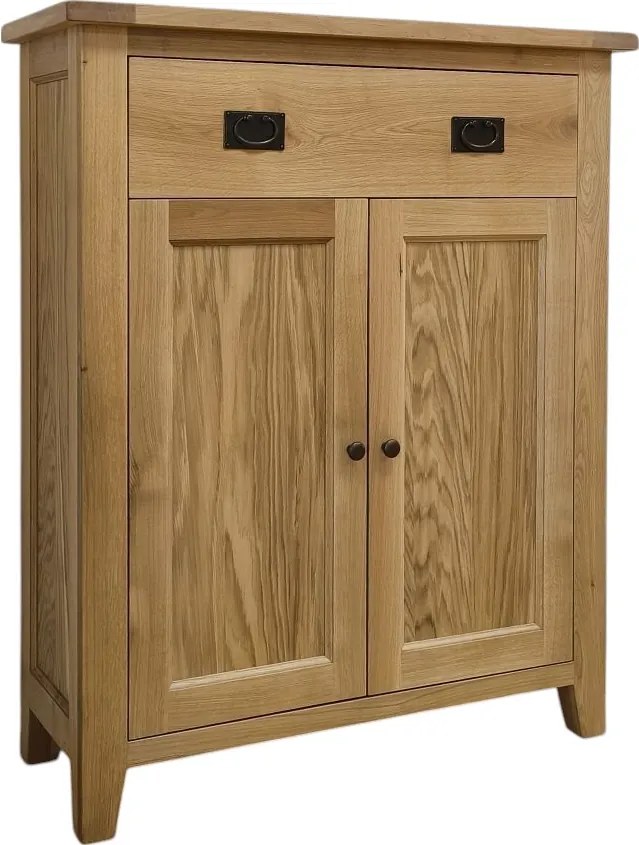 Skrinka z masívu so zásuvkou a dvierkami, 100x35x120 cm