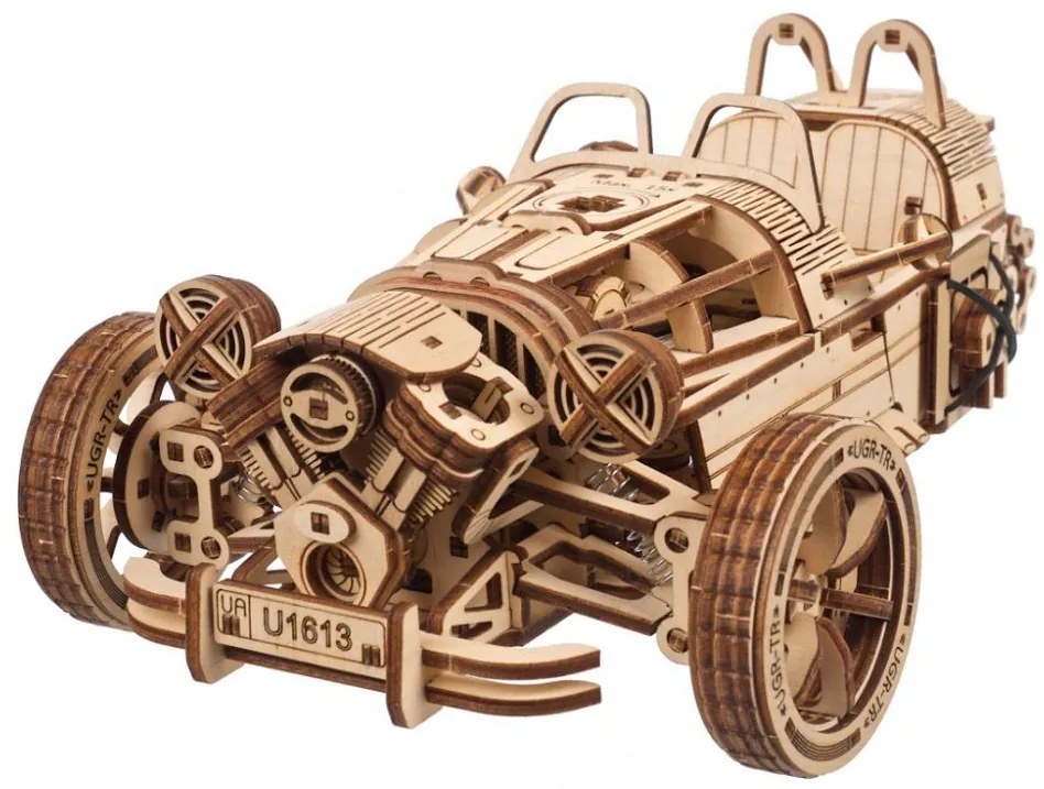 Ugears 3D drevené mechanické puzzle Trojkolesový UGR-S