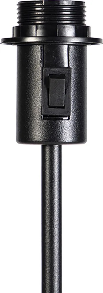 Stojaca lampa čierna nastaviteľná s tienidlom svetlohnedá 50 cm - Parte