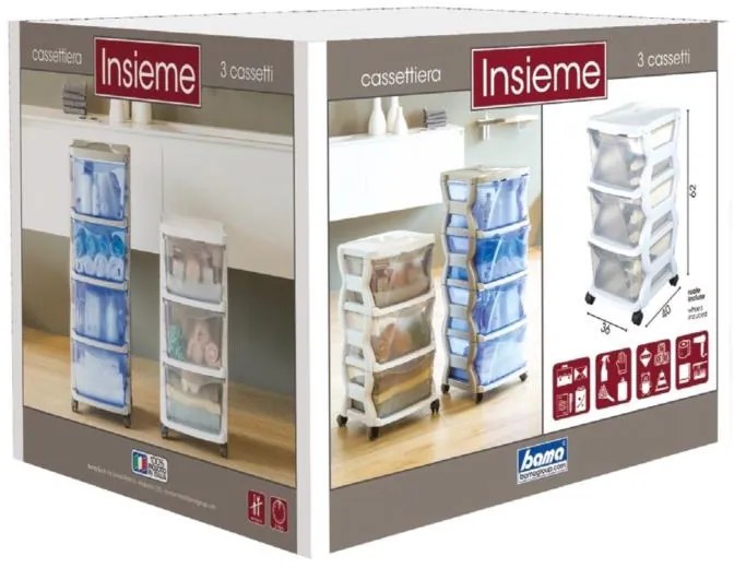 BAMA Regál Insieme 3, modrý