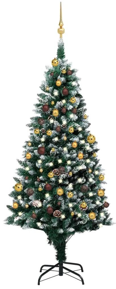 Umelý vianočný stromček s LED, súpravou gulí a šiškami 180 cm 3077531