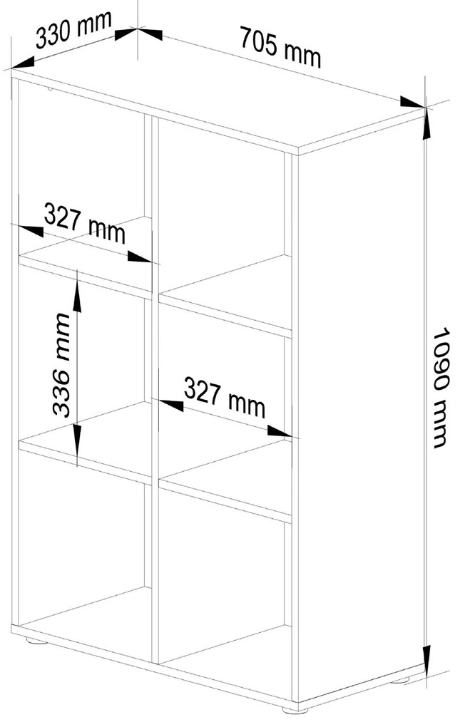 Regál Questa (dub sonoma). Akcia -19%. Vlastná spoľahlivá doprava až k Vám domov. 1070824