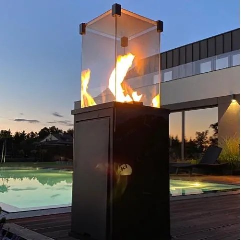 Plynový ohrievač s diaľkovým Patio Mini Glass Black