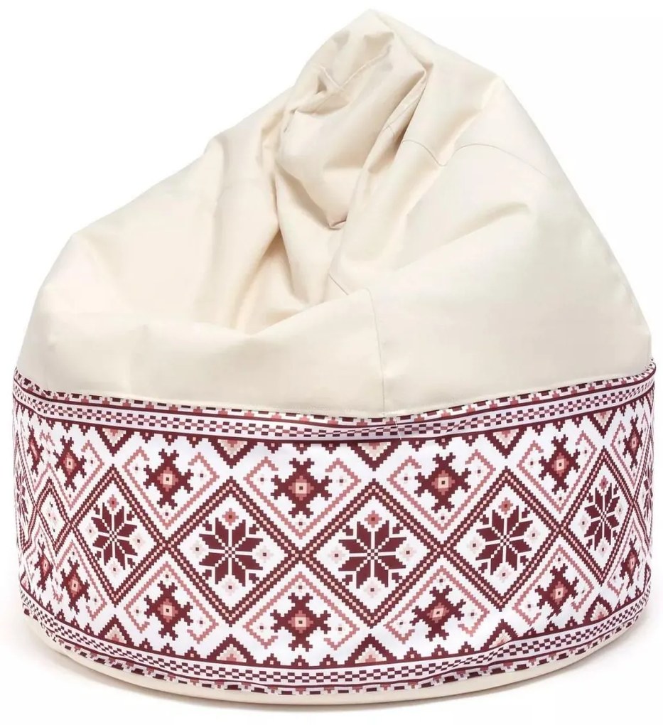 Sedací vak Viper Outdoor Folk – pohodlie s ľudovým štýlom do interiéru aj exteriéru Farba: Folk 4 - M20 krémovo-hnedý