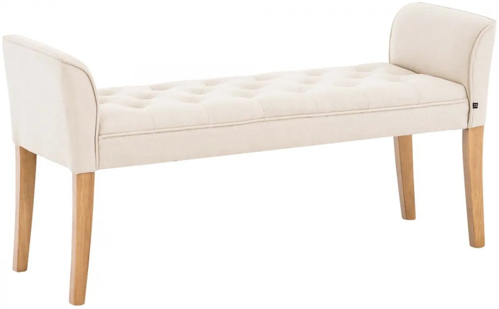 Lavica Cleopatra Chaiselongue látka, nohy antik svetlé - Krémová