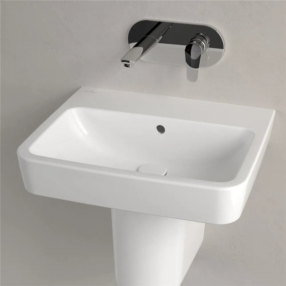 VILLEROY & BOCH O.novo závesné umývadlo bez otvoru, s prepadom, 550 x 460 mm, biela alpská, s povrchom AntiBac a CeramicPlus, 4A4157T2